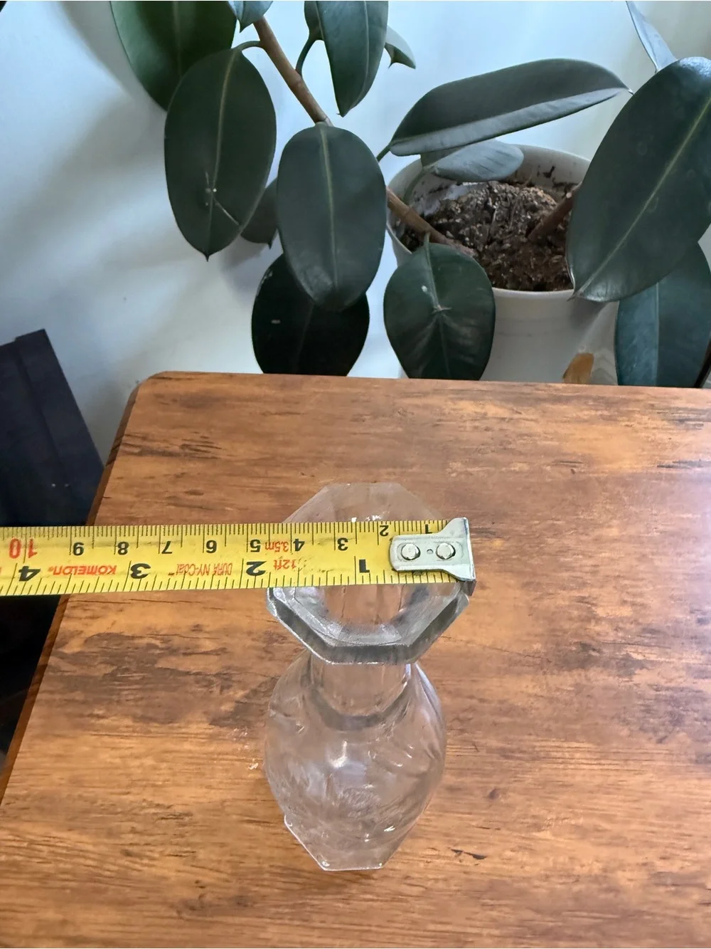Pressed Starburst Clear Glass Bud Vase